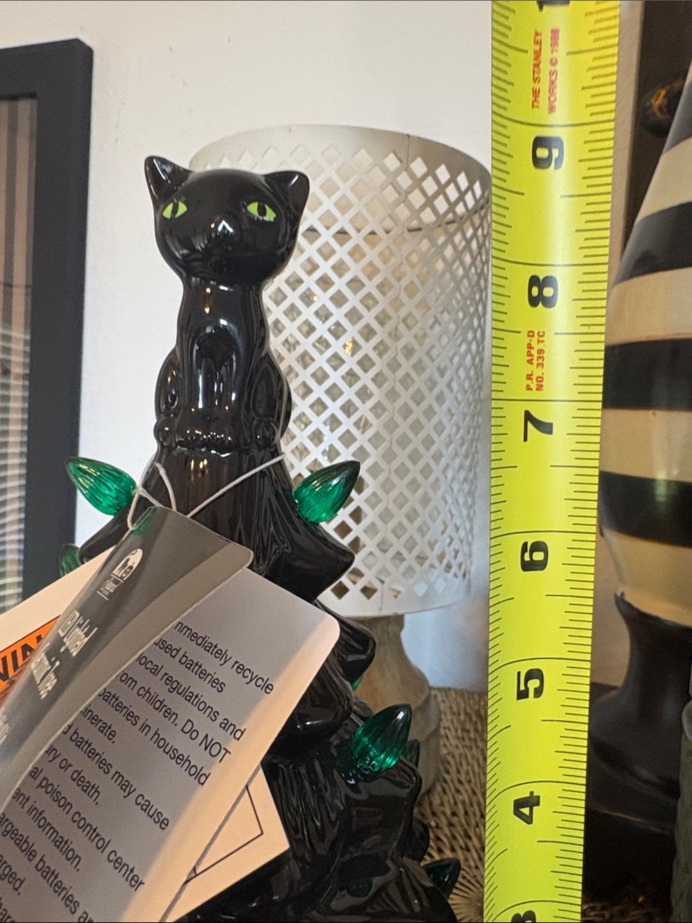 🆕Ceramic Black Cat Light Up Halloween Tree - Picture 8 of 9